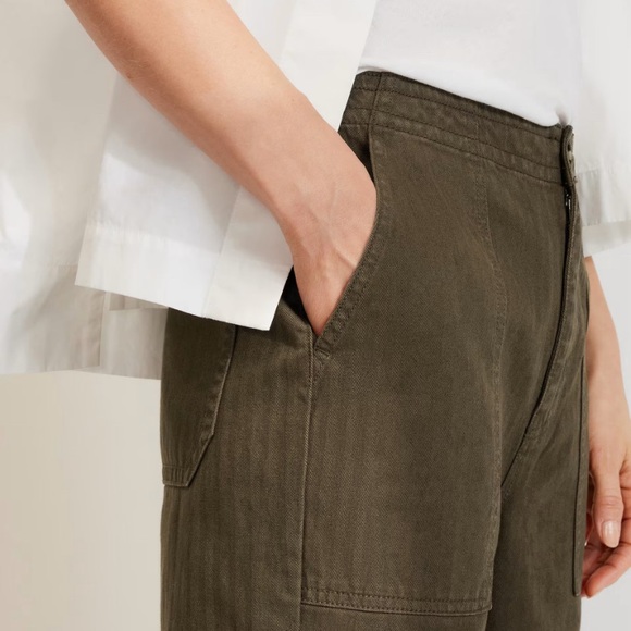 Everlane The Organic Cotton  Herringbone pant size 4 In Beech - Picture 3 of 7
